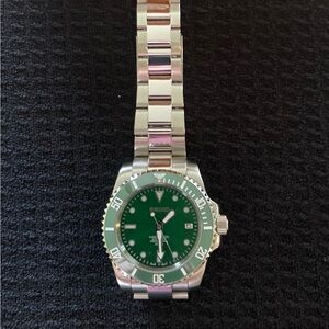 Seiko Mod Green Dial Silver Bracelet Watch